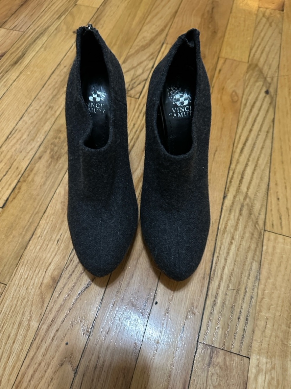 Vince Camuto Black Wool Ankle Booties